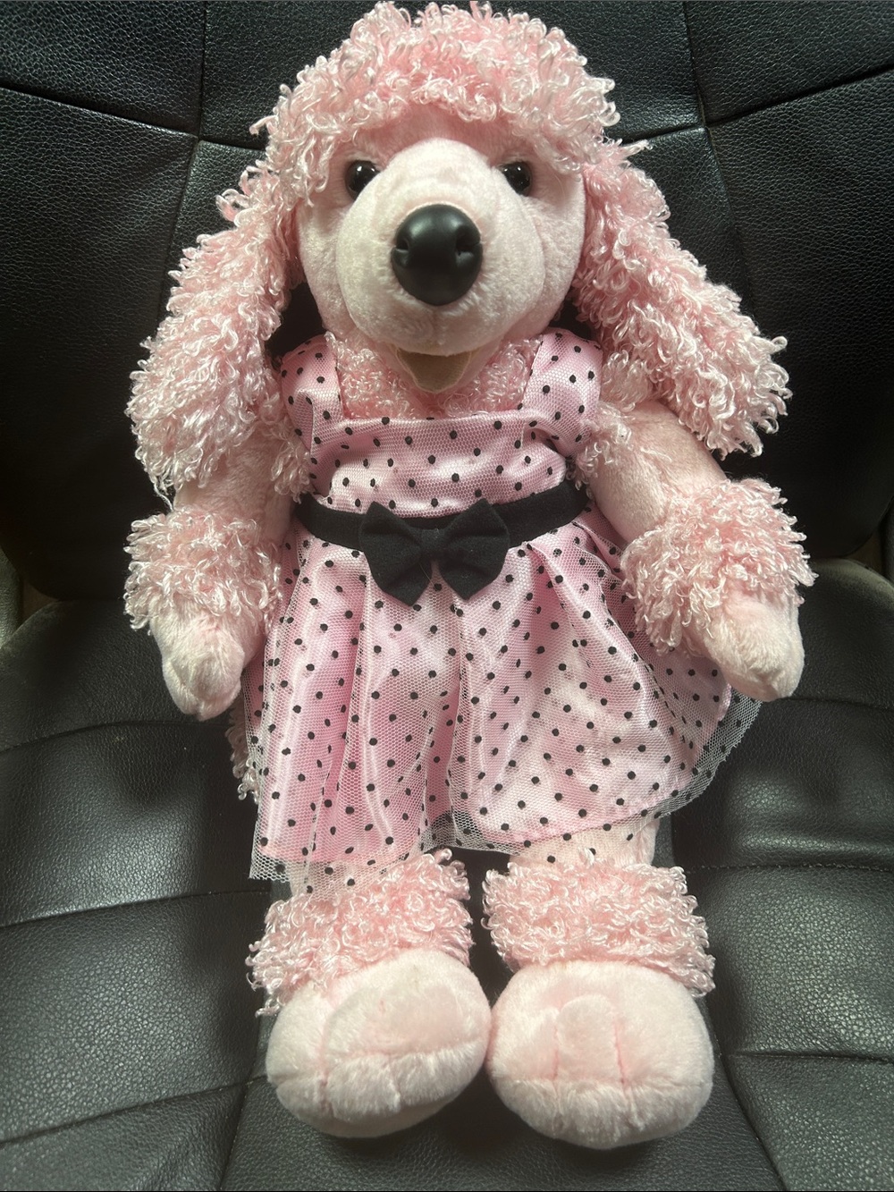 Build-a-Bear Pink Plush Poodle in Polka Dot Dress
